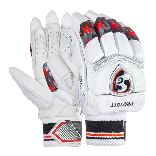 SG Prosoft Cricket Batting Gloves | Multicolor | Size: Junior | for Left-Hand Batsman