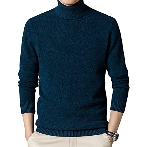 BANLUX Herren Pullover - Winter Herren Rollkragen Langarm Pullover/Herbst/Winter Kaschmir Loses Revers Einfarbiger Pullover Herren Pullover. Verdickter Pullover Business Casual Pullover,Style C,3