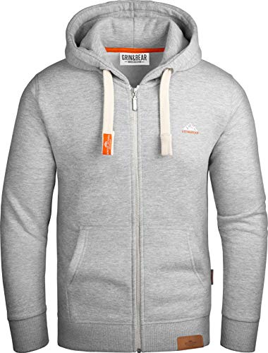 Grin&Bear Herren Kapuzenpullover grau meliert, M, GEC022