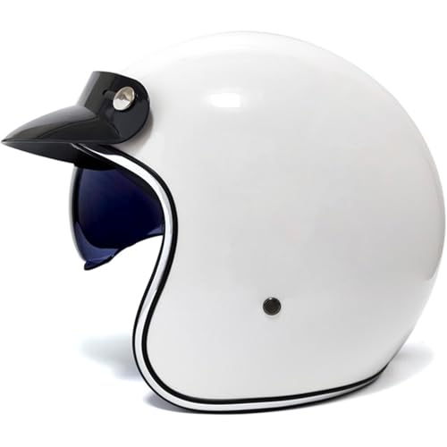 BYFHHHH 3/4-Motorradhelm Mit Offenem Gesicht Und Visier, Retro-Halbhelm Für Männer Und Frauen, ECE-Geprüfter Cooler Leichter Helm Für Moped, Straße, Roller B,L=59~60CM