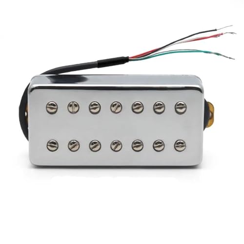 7-saitiger Gitarren-Humbucker Mit Messingabdeckung, Dual-in-Line-Schlitz, 8,5 K/14 K, Spulenteilungs-Tonabnehmer Für E-Gitarre e gitarren tonabnehmer (Color : Bridge Chrome)