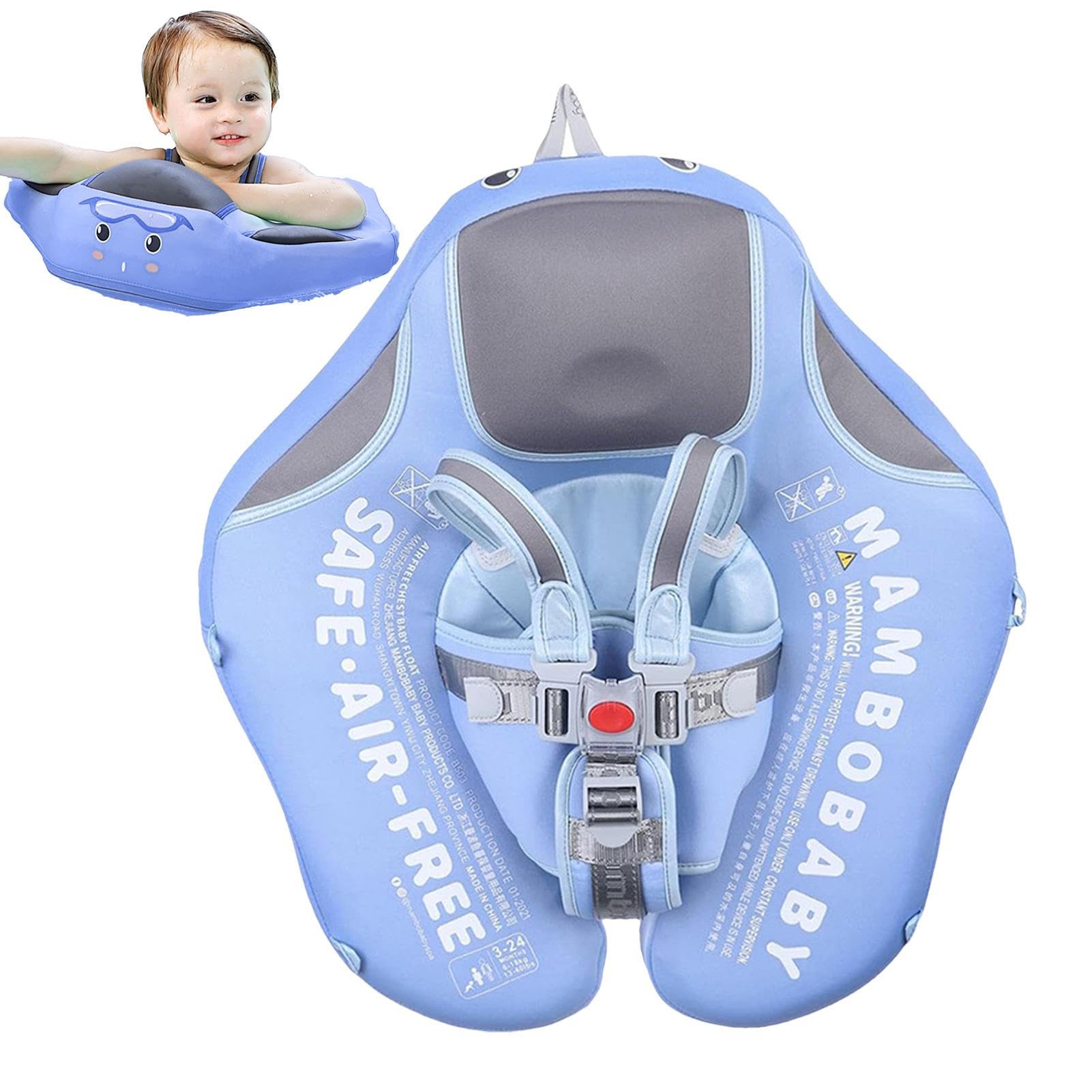 UKALOU Baby Schwimmkörper, Nicht aufblasbarer, Solider Mambobaby Schwimmkörper für 3–24 Monate, Baby Schwimmring mit Sonnenschutz, Kleinkind Schwimmkörper, Baby Wasserkörper für Outdoor, Reisen