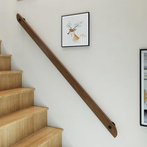 Handläufe aus Holz für Treppen, Treppengeländer, Wandmontage, Rutschfester Haltegriff, Handlauf für Zuhause, Innenräume, Lofts, Stufen, Terrassen, Treppen, Massivholz, Holz, 250 cm