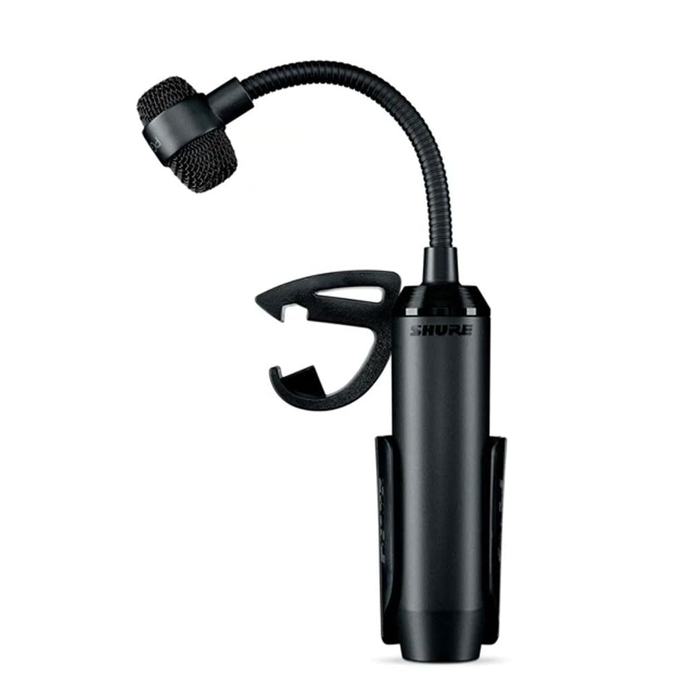 Shure Schlagzeug-Kondensatormikrofon Shure PGA98D mit Schwanenhals und Nierencharakteristik, inkl. Klemmhalterung und XLR-Kabel