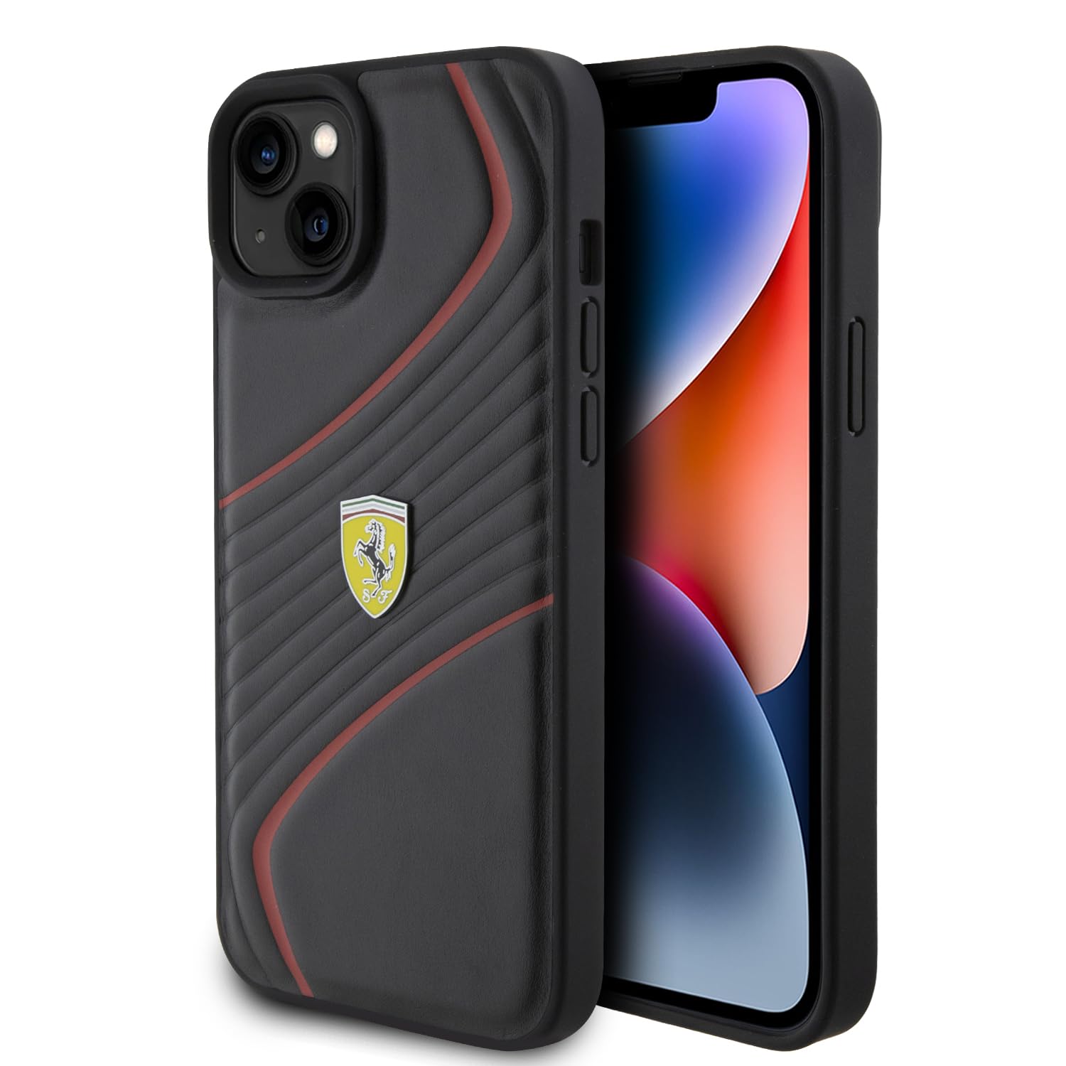 Ferrari FEHCP15MPTWK Hülle für iPhone 15 Plus 6.7" Schwarz hardcase Twist Metal Logo