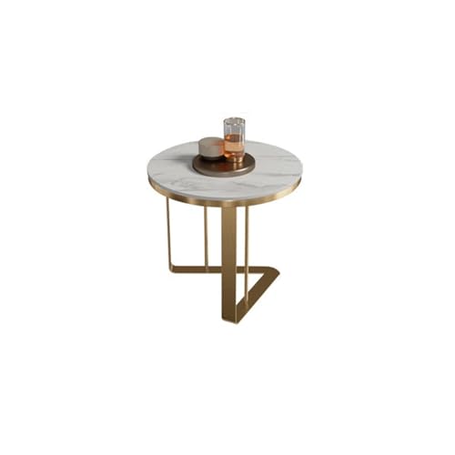 zhongqunli kleiner Couchtisch Metall Kleiner Runder Wohnzimmertisch Moderner Stil Kleiner Couchtisch for Wohnzimmer Schlafzimmer Café Kleiner Tisch ästhetischer Couchtisch(Gold)