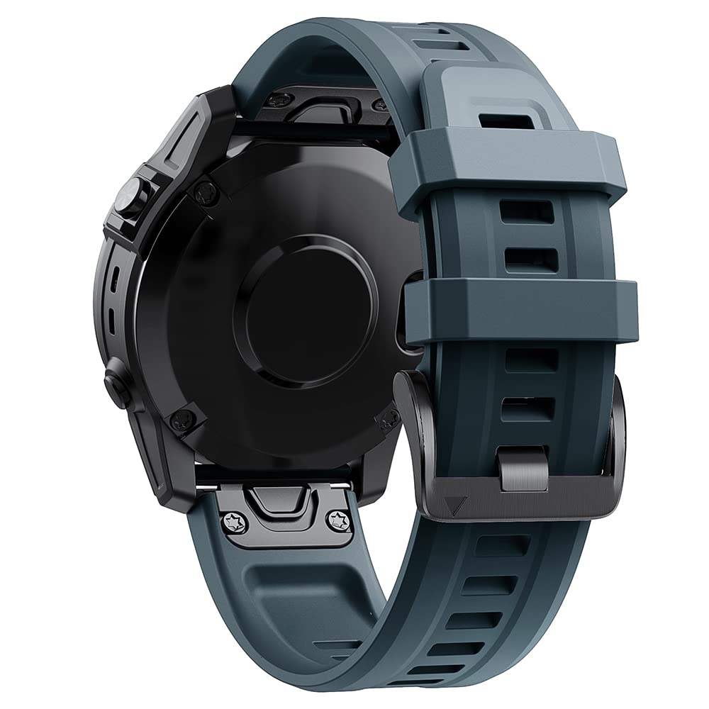 NEYENS 22 x 26 mm Smartwatch-Armbänder für Garmin Fenix 7 7X Silikonarmbänder Schnellverschluss Uhrenarmband Fenix 6X 5X 6 5 Plus/945 Armband Correa, 22 mm, Achat