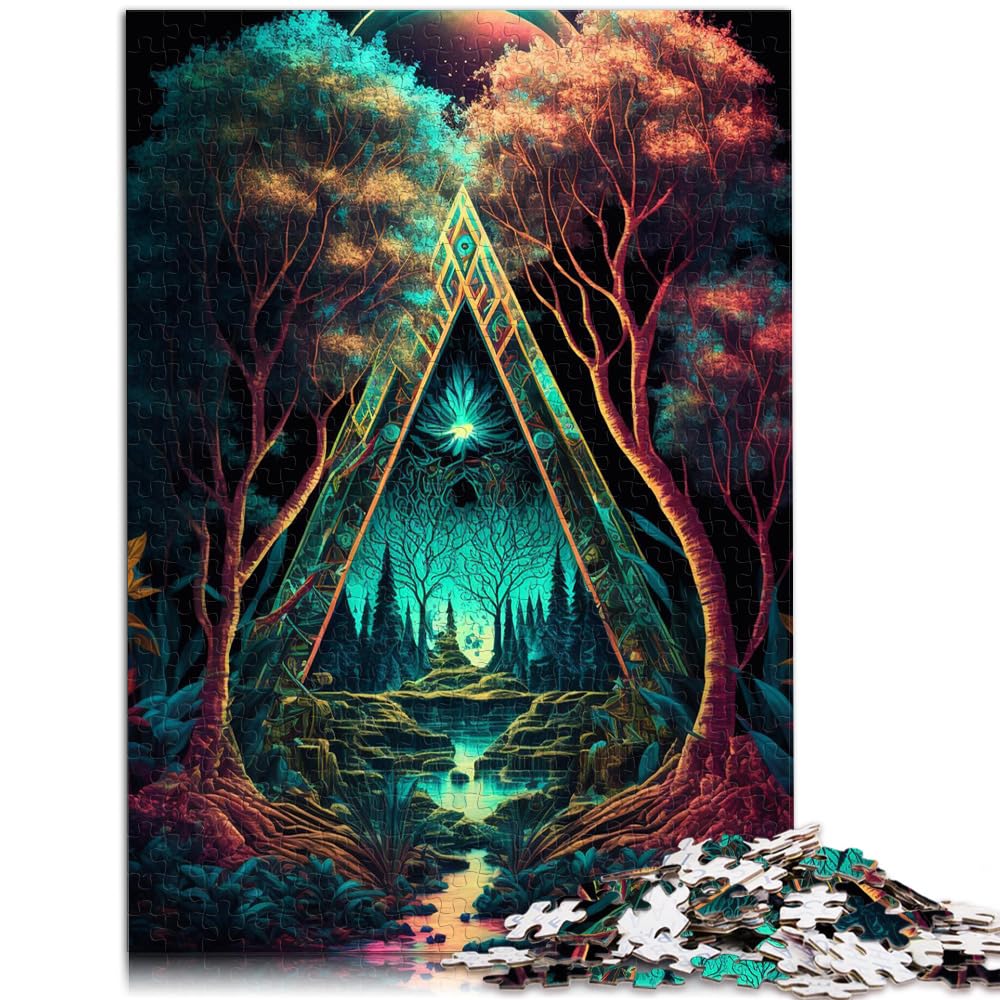 Puzzle Psychedelic 1000 Teile für Erwachsene Puzzle Holzpuzzle Jedes Teil ist einzigartig - Anspruchsvolles Familienspaßspiel 1000 Teile (50 x 75 cm)