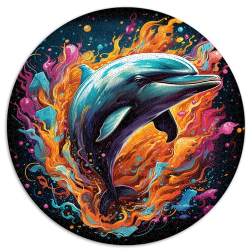 Puzzle zum Verschenken, Springender Delfin, 1000 Teile, Puzzle, 67,5 x 67,5 cm, Puzzle zum Entspannen, Denksportaufgaben, Staycation, Zeit totschlagen