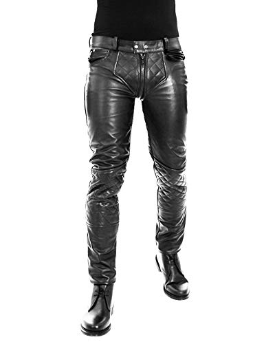 Bockle® 1 Gay-Zip Lederhose mit durchgehendem Reißverschluss Zip, Size: 36W / 36L