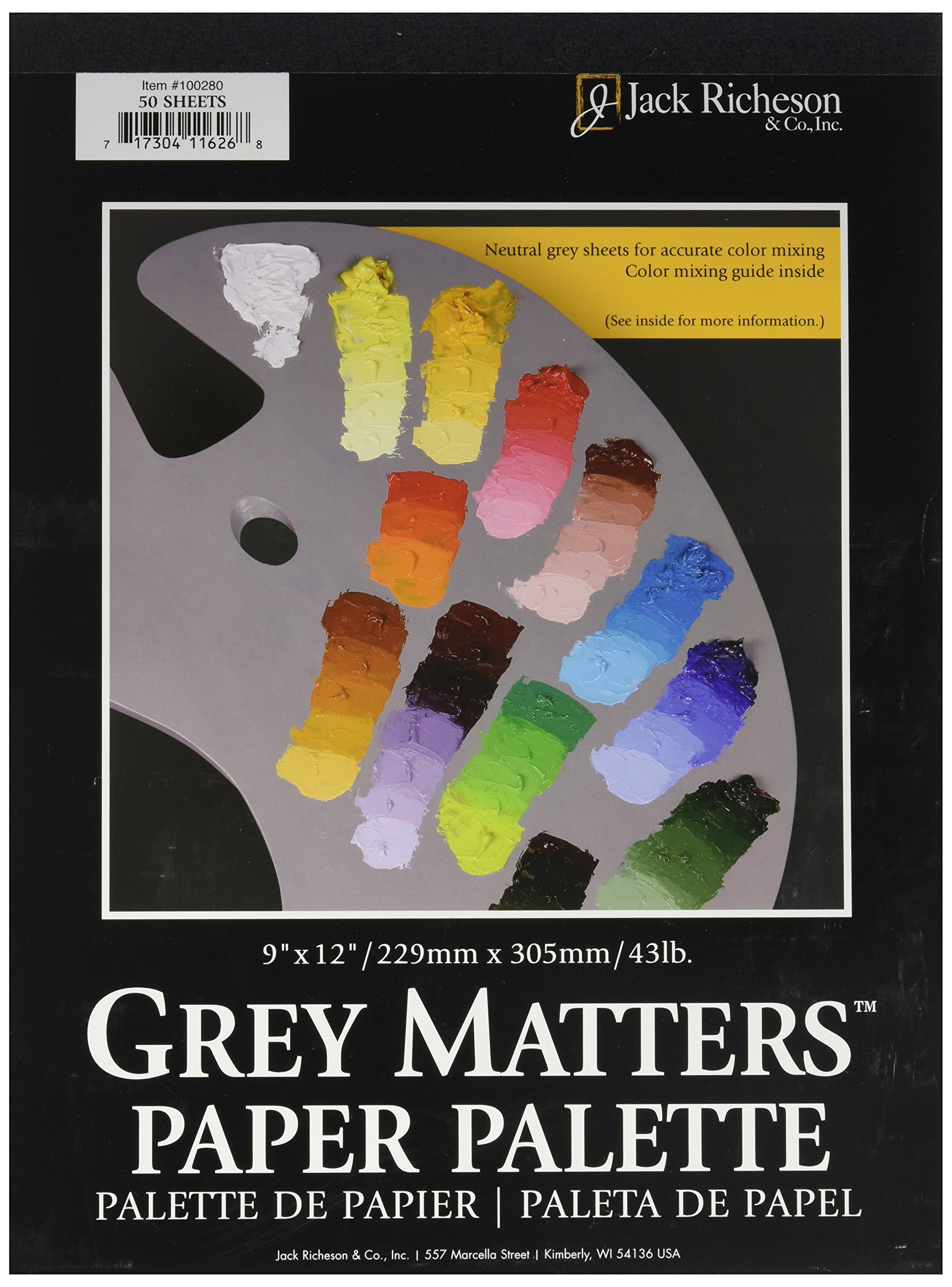 Jack Richeson Grey Matters Papierpalette (50 Blatt), 22,9 x 30,5 cm Papier zum Mischen von Farben