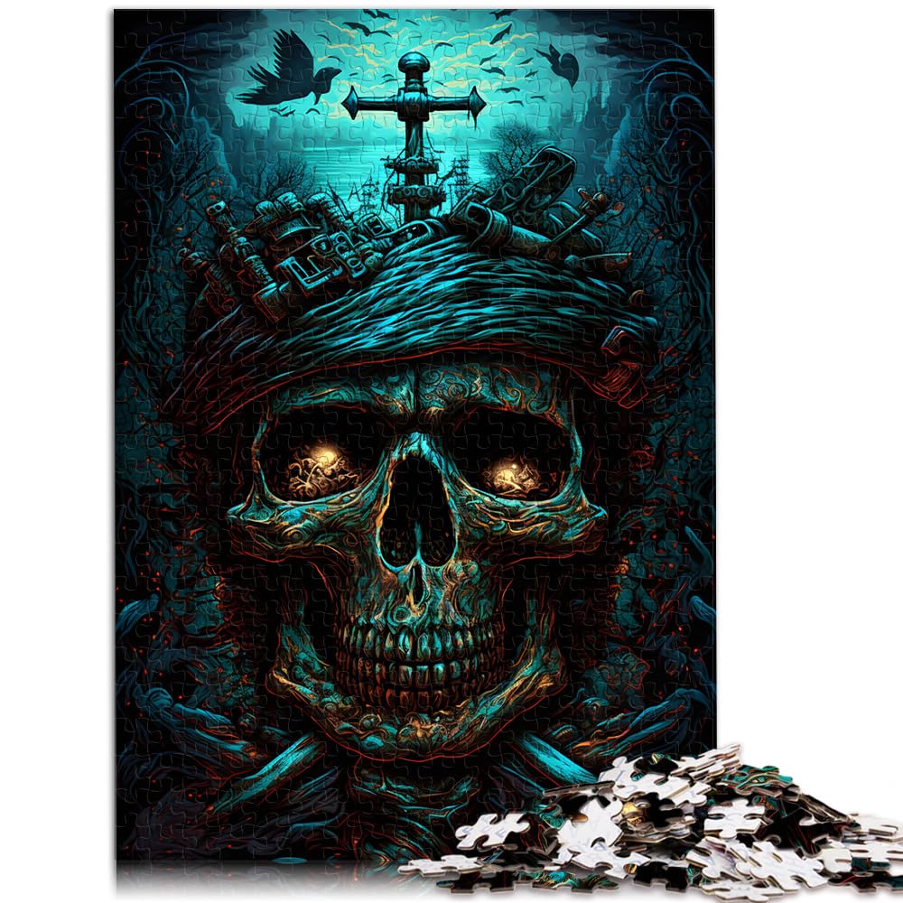 Puzzle | Puzzle Piratenschädel-Puzzle für Erwachsene, 1000 Teile, Holzpuzzle, jedes Teil ist einzigartig – anspruchsvolles, unterhaltsames Familienspiel, 1000 Teile (50 x 75 cm)