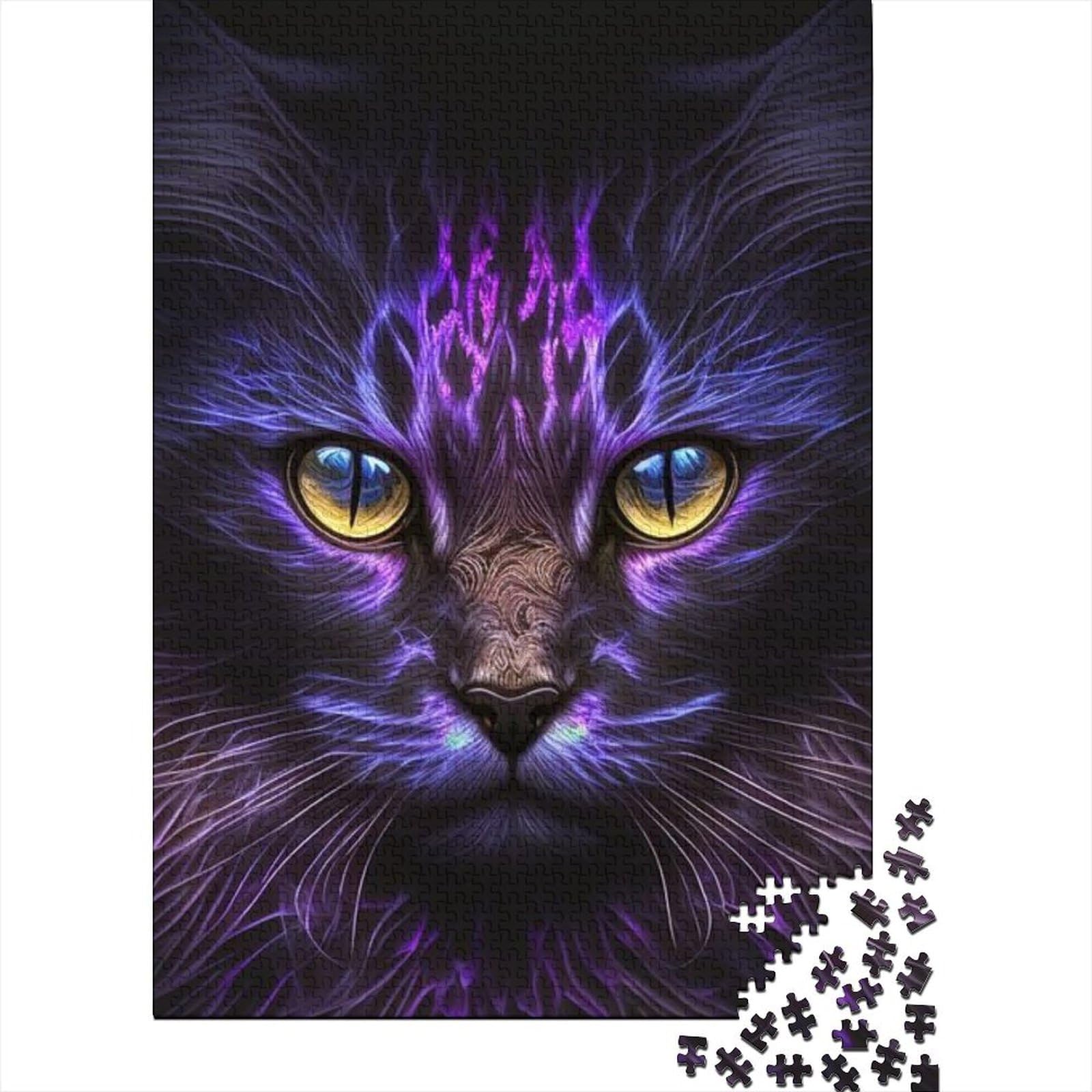 1000 Teile für Erwachsene, schwieriges Puzzle, Fantasie-Katze, für Erwachsene, schwieriges Puzzle, Lernpuzzle (Größe 75 x 50 cm)