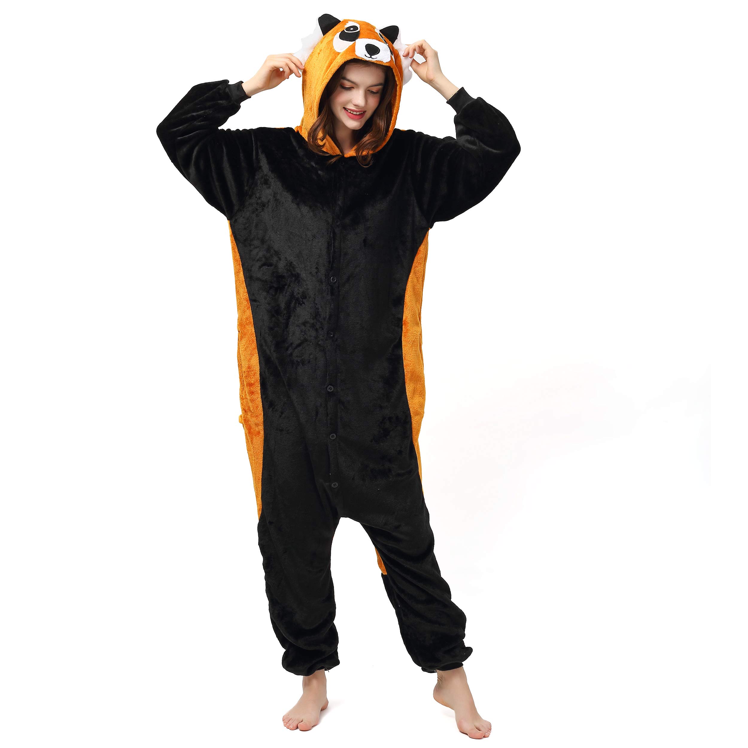 Katara 1744 (30+ Designs) Roter Panda-Kostüm, Unisex Onesie/ Pyjama-Qualität für Erwachsene & Teenager