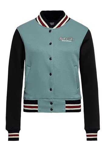 Queen Kerosin Damen College Jacke | Sweatjacke | Baseball Jacke | Regular Fit | Built It Up | Rockabella | 50S | Rockabilly | Vintage Built It Up!