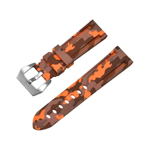 SpaRcz Uhrenarmband, Camouflage-Gummi-Uhrenarmband mit Nadelschließe, 20-26mm, Farbe 11, 22mm