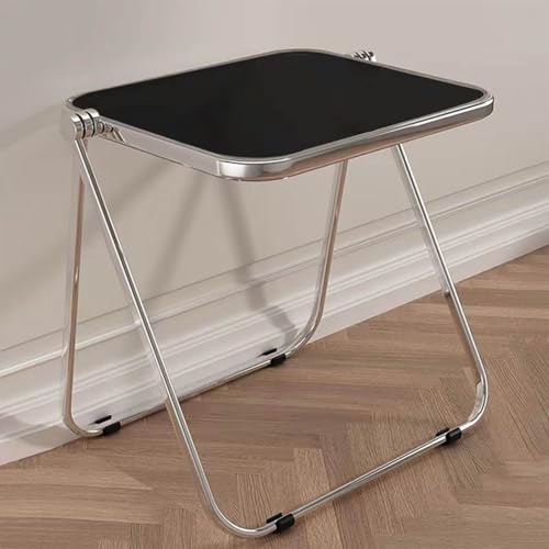 Gvqng Klappbarer Tv-Tabletttisch, Ausklappbarer Tisch, Acryl-üBerbetttisch, Schmaler Beistelltisch, Wasserdicht Und rutschfest Beistelltisch FüRs Schlafzimmer, FüRs Wohnzimmer,Table e