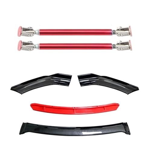 Splitter 4 STÜCKE Universal Auto Frontstoßstange Lip Body Kit Spoiler Splitter Diffusor Weiß Carbon Fiber Splitter ABS Kunststoff Autozubehör Frontlippe(20cm red 6)