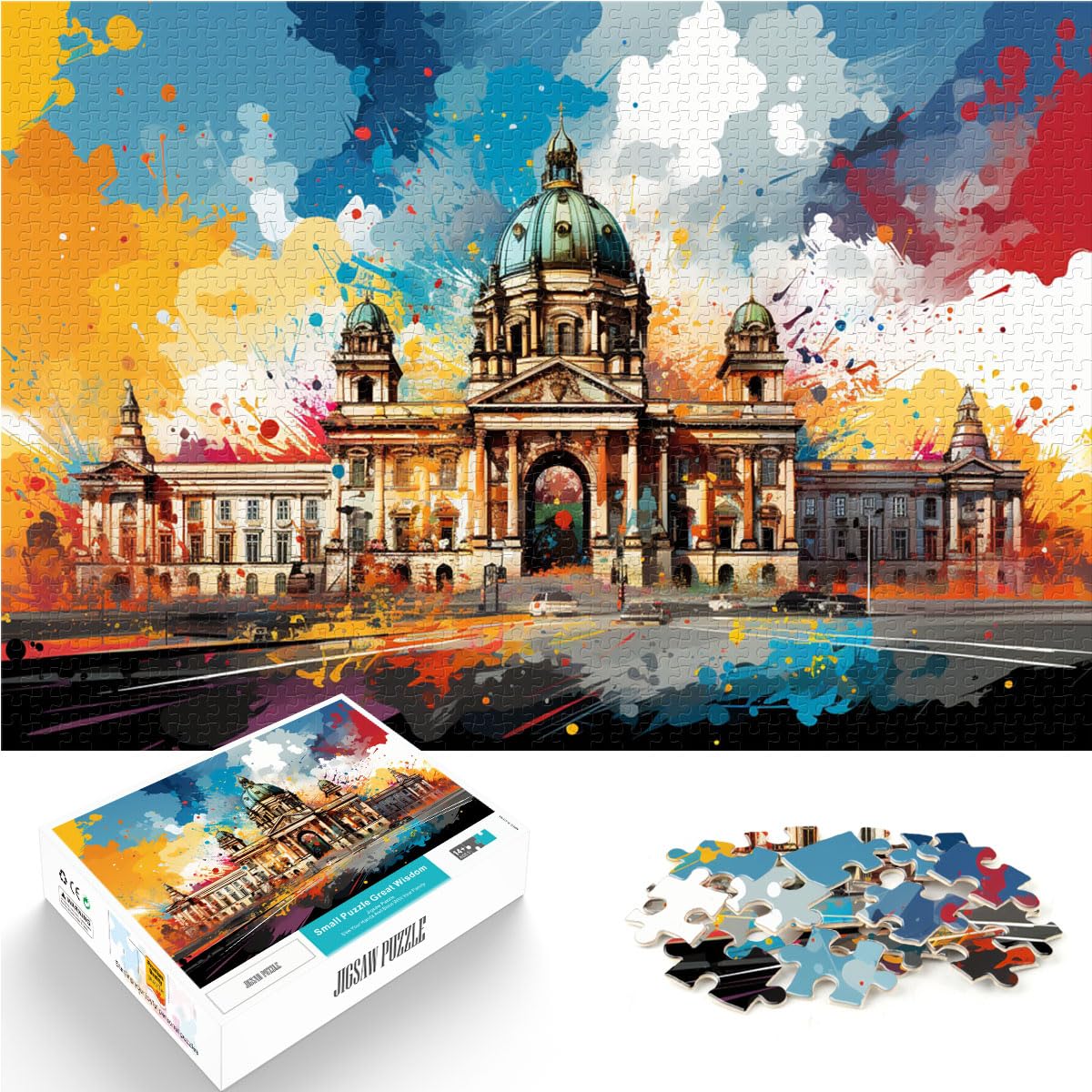 Puzzle für Erwachsene „Die farbenfrohe Psychedelie der Hofburg“, 1000-teiliges Puzzle aus Holz, Spaß-Spiele für 1000 Teile (50 x 75 cm)