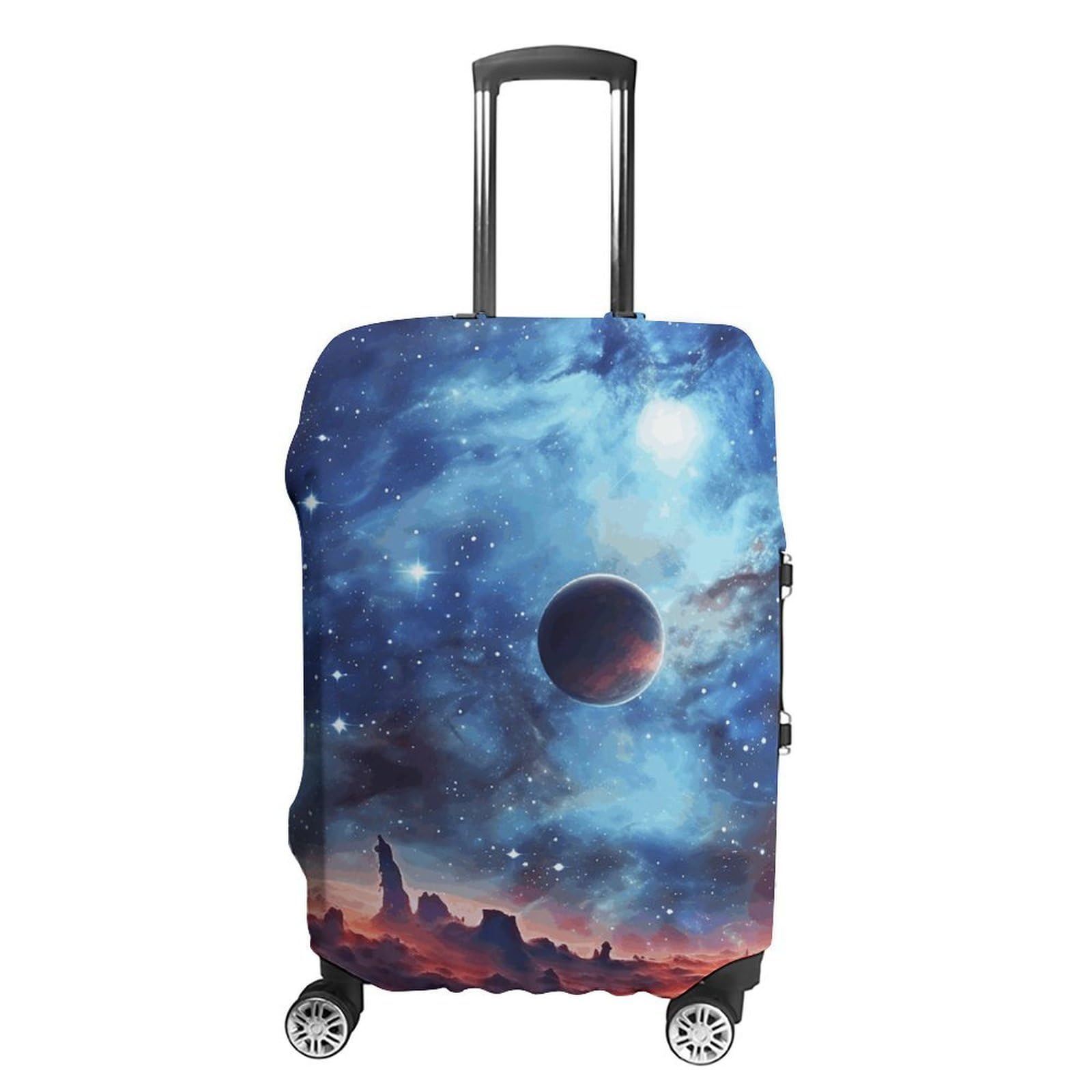 CSGJMYGS Reisegepäckabdeckung, elastisch, waschbar, modisch, kratzfest, Meeresschildkröten, Diamant-Malerei, Koffer-Schutz, passend für 45,7 - 81,3 cm Gepäck, Galaxy Space, L