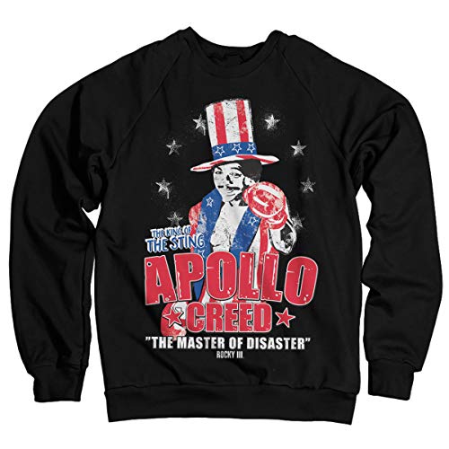 Rocky Offizielles Lizenzprodukt Apollo Creed Sweatshirt (Schwarz) X-Large