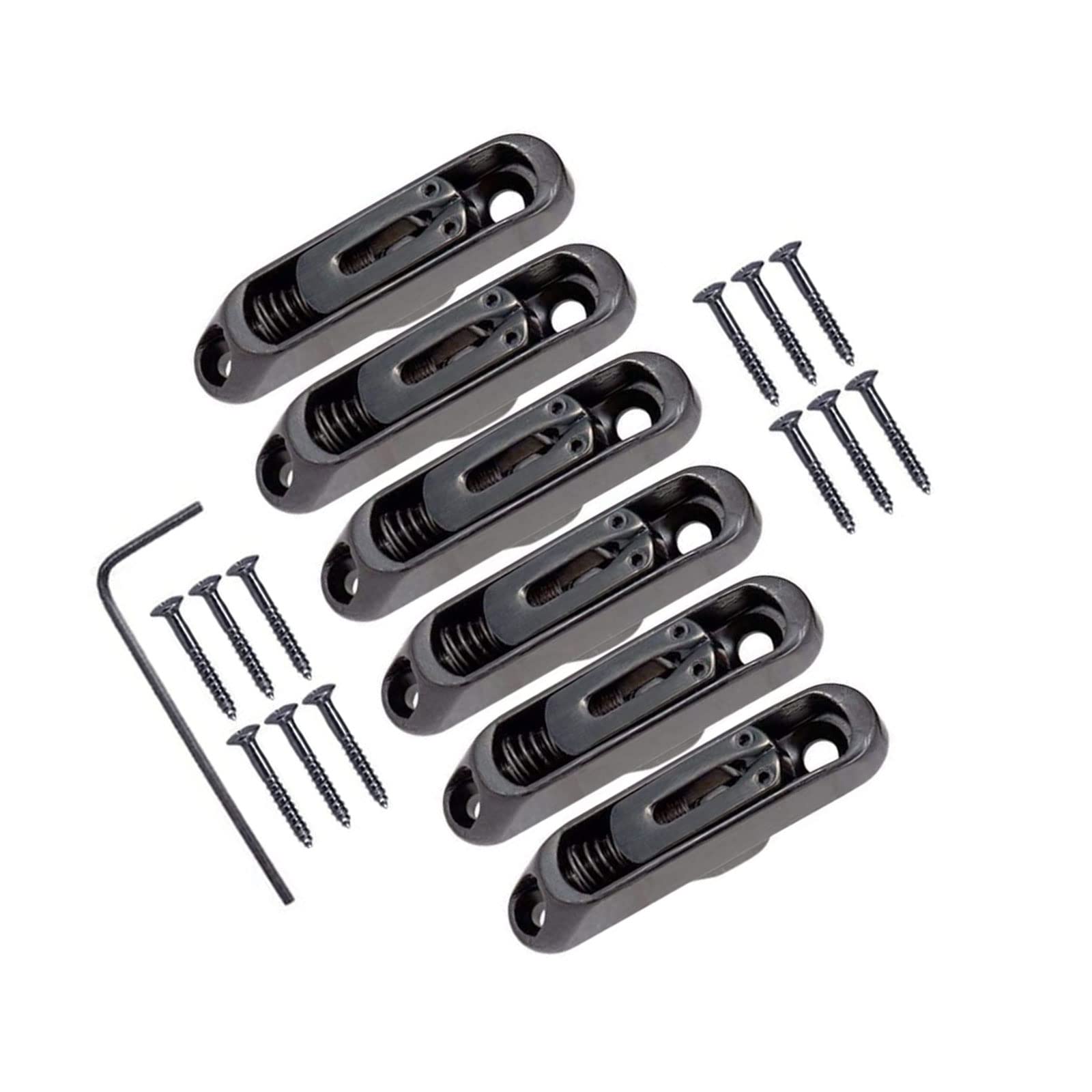 6 Stück Single Bridge Single Sättel Saitenhalter mit Schrauben Schraubenschlüssel Set für 6 Saiten E-Gitarre Bass Teile