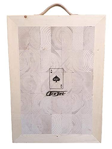 ACEJET Wooden Target Board for Throwing Knives & Small Axes & Tomahawk - Endgrain Pro - 32 inch - Oblong Hanging