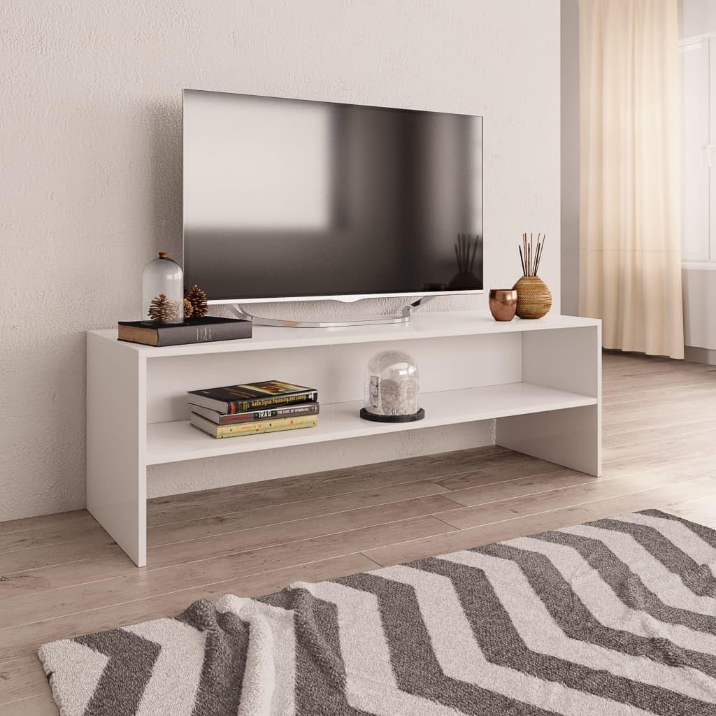 TV-Schrank, Unterhaltungseinheit, TV-Ständer, TV-Einheit, TV-Schrank, Weiß, 120 x 40 x 40 cm, Holzwerkstoff