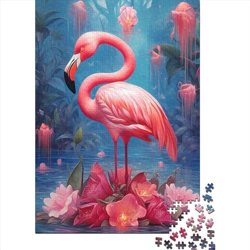 Flamingo-Puzzle, farbenfrohes und lustiges Puzzle für Erwachsene, 1000 Teile, 1000 Teile Puzzle, Puzzle für Erwachsene, Geschenke als Geschenk für die ganze Familie und die ganze Familie, 75 x 50 cm