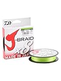 Daiwa J-Braid 8 Braid 0.10mm, 6,0kg/13,0lbs, 300m Chartreuse, rund geflochtene Angelschnur