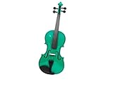 Standard Violine 4/4 Violinenset Hartschalenkoffer Bogen Schulterstütze Stimmgerät Griffbrettaufkleber Zusätzliche Saiten(B-Green)