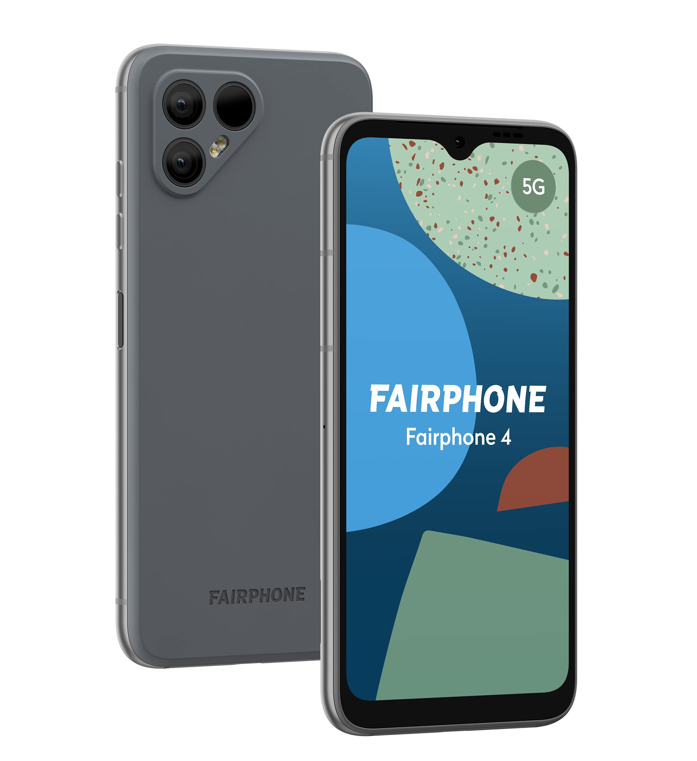 Fairphone 4 5G nachhaltiges Smartphone (6GB RAM | 128 GB, 6.3” Full HD+, Qualcomm Snapdragon 750G, dual SIM), Android, Grau