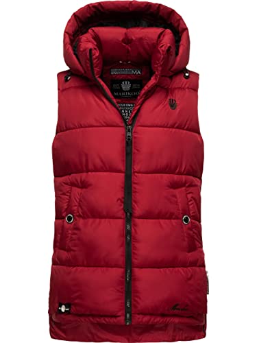 MARIKOO Damen Steppweste Outdoor-Weste mit Abnehmbarer Kapuze Zarinaa Navy Gr. M