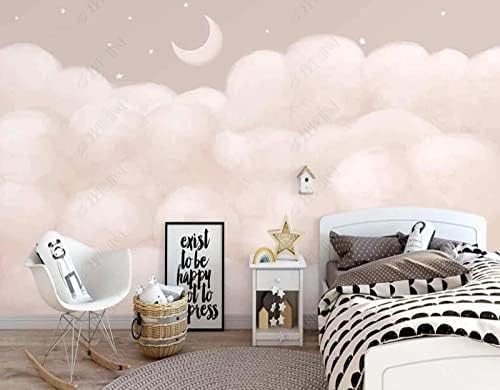 XLMING Handgemalte Wolken Und Sterne Küche Esszimmer Arbeitszimmer Wohnzimmer TV Hintergrund Wand 3D Tapete-350cm×256cm