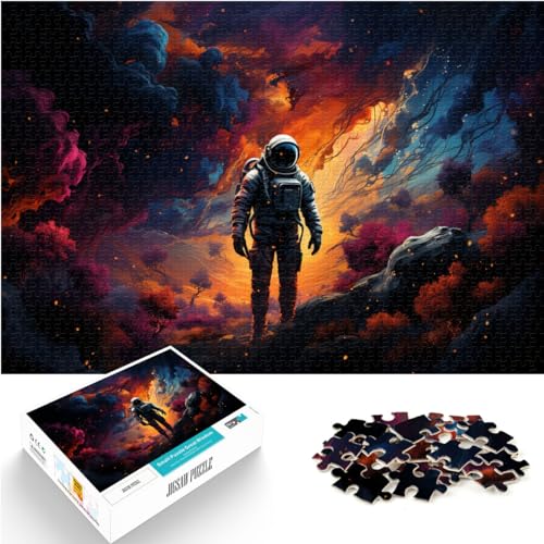 Puzzle zum Verschenken, farbenfrohes, psychedelisches galaktische Astronauten-Puzzle, 1000 Teile für Erwachsene, Holzpuzzle als Geschenk für Freunde und Familie, 1000 Teile (50 x 75 cm)