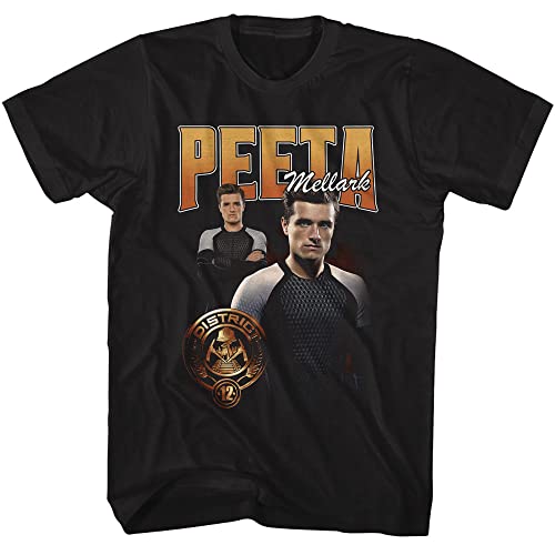 Hunger Games T-Shirt Peeta Mellark Duo Erwachsene Kurzarm T-Shirts Sci-Fi Movie Graphic Tees, Schwarz, L