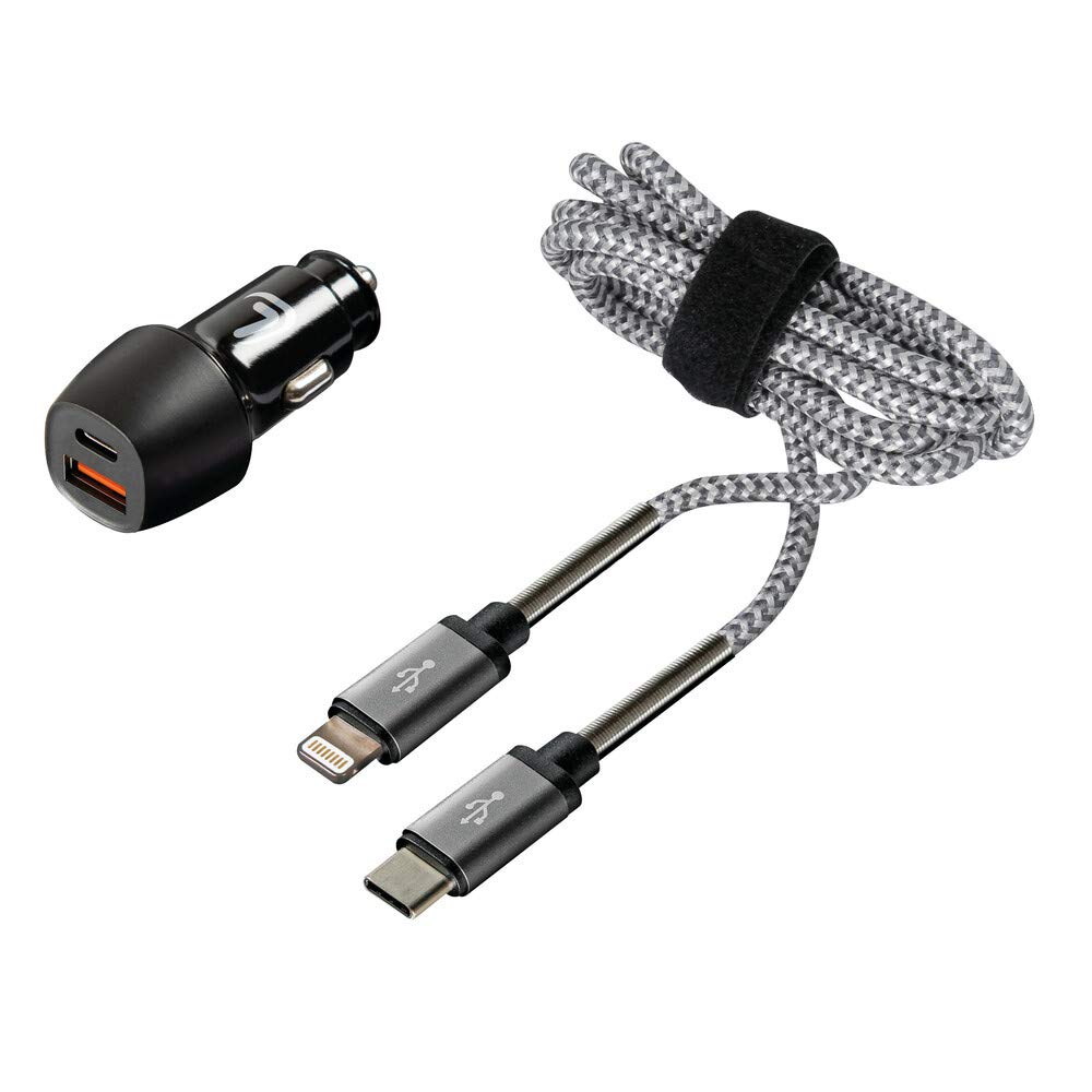 Lampa 38712 USB-Lade-Set, Power Delivery 12/24 V + C-Lightning-Kabel 1 m