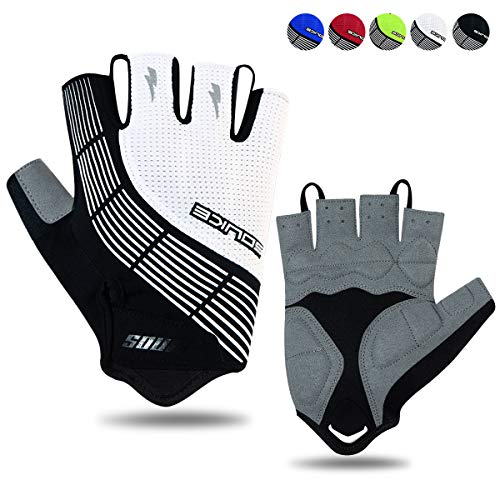 Souke Sports Fahrradhandschuhe Halbfinger Herren Damen Gel Stoßdämpfung Fitness Handschuhe Atmungsaktiv Anti-Rutsch Radhandschuhe