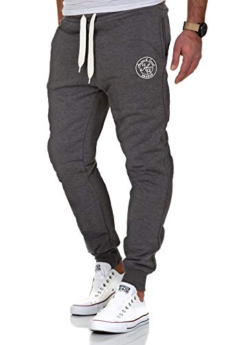 Amaci&Sons Herren Jogginghose Sporthose Sweatpants Jogger Trainingshose 20002 Dunkelgrau XXL