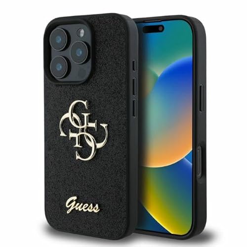 CG Mobile Guess GUHCP16XHG4SGK Hülle für iPhone 16 Pro Max 6.9" Schwarz hardcase Fixed Glitter Big 4G