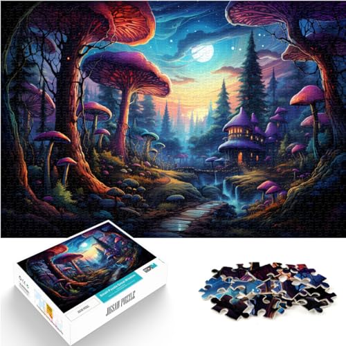 Puzzles Geschenke Spielzeug Psychedelische Pilzwelt 1000-teiliges Puzzle Holzpuzzle Familienspiel Stressabbau Schwieriges Herausforderungspuzzle 1000 Teile (50 x 75 cm)