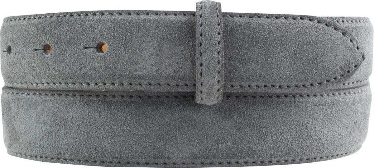 BELTINGER Gürtel aus Veloursleder ohne Schnalle 3,0 cm | Velour-Ledergürtel für Damen Herren 30mm | Wildleder-Gürtel | Dunkelgrau 95cm