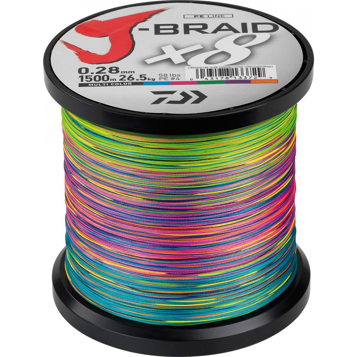 Daiwa – jbraid 8 Braid 1500, Farbe Mehrfarbig, Größe 220 mm