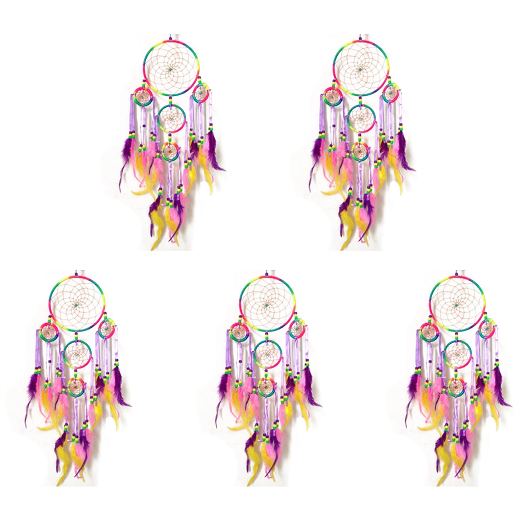 Kiudduy 5X Handmade Dream Catcher Traditionelle Wandbehang Dekoration