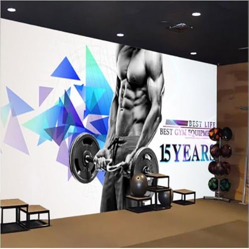 tyujlkjddlf Tapete Wandbild 3D Benutzerdefinierte 5D Dreidimensionales Fitness-Poster, Tapete, Wandbild, Fitnessstudio, Boxsport, Männlicher Hintergrund, Wandstudio, Wandverkleidung-450Cmx300Cm