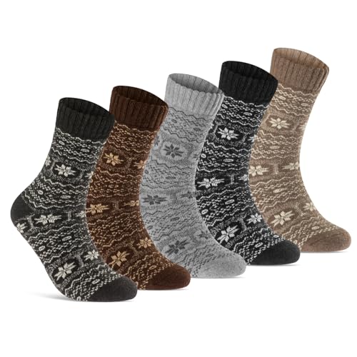 5 Paar Wollsocken Damen & Herren Wintersocken weich & warm 37904 (43-46)