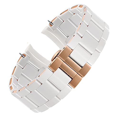 YIHANSS Weißes und schwarzes Uhrenarmband aus silikonbeschichtetem Stahl für Armani AR5905 | 5906 | 5920 | 5919 | 5859 Damen, 20 mm, Herren, 23 mm, Armband