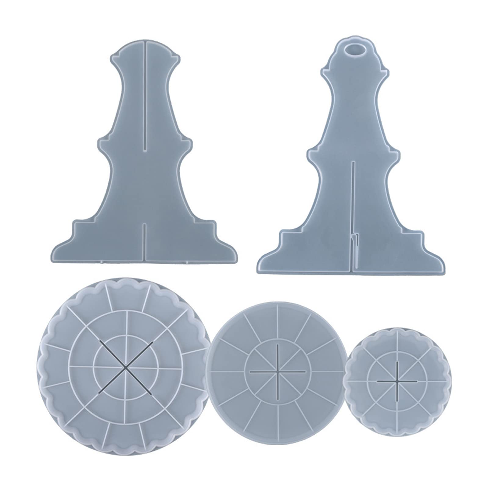 CANNXI Silikonform, 3 Harzschalen, Kristall-Epoxidharzform, Kuchenständer, Silikonform