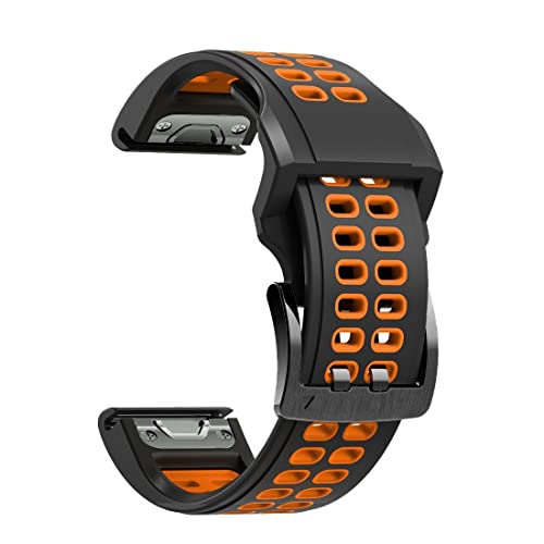 OPKDE Silikon-Lederarmband für Garmin Fenix 7 7X 5 5X Plus 6 6X Pro Smartwatch QuickFit Easyfit Armband 26 22 mm, QuickFit 26mm, Achat