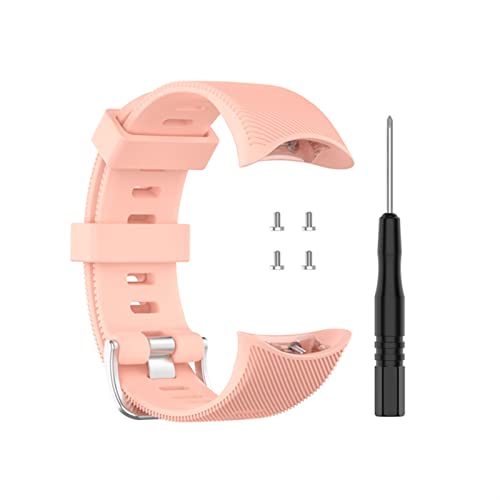 LOUPKC MINGSHAN Neuer Armbandersatz, kompatibel mit F 45S, weichem Sport-Silikon-Smartwatch-Armband, Gürtel mit Werkzeug, Armband-Zubehör(Color:Light Pink,Size:Forerunner 45s)